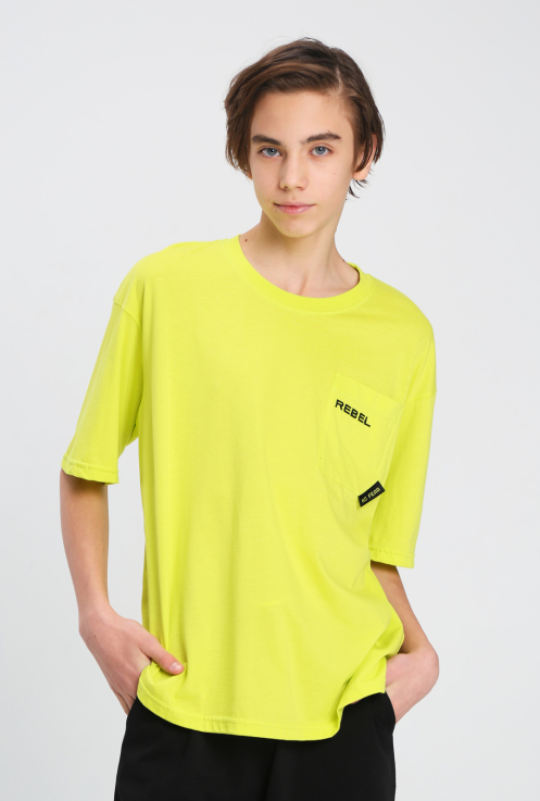 44070 Джемпер(футболка) для мальчиков T665.02 ярко-зеленый