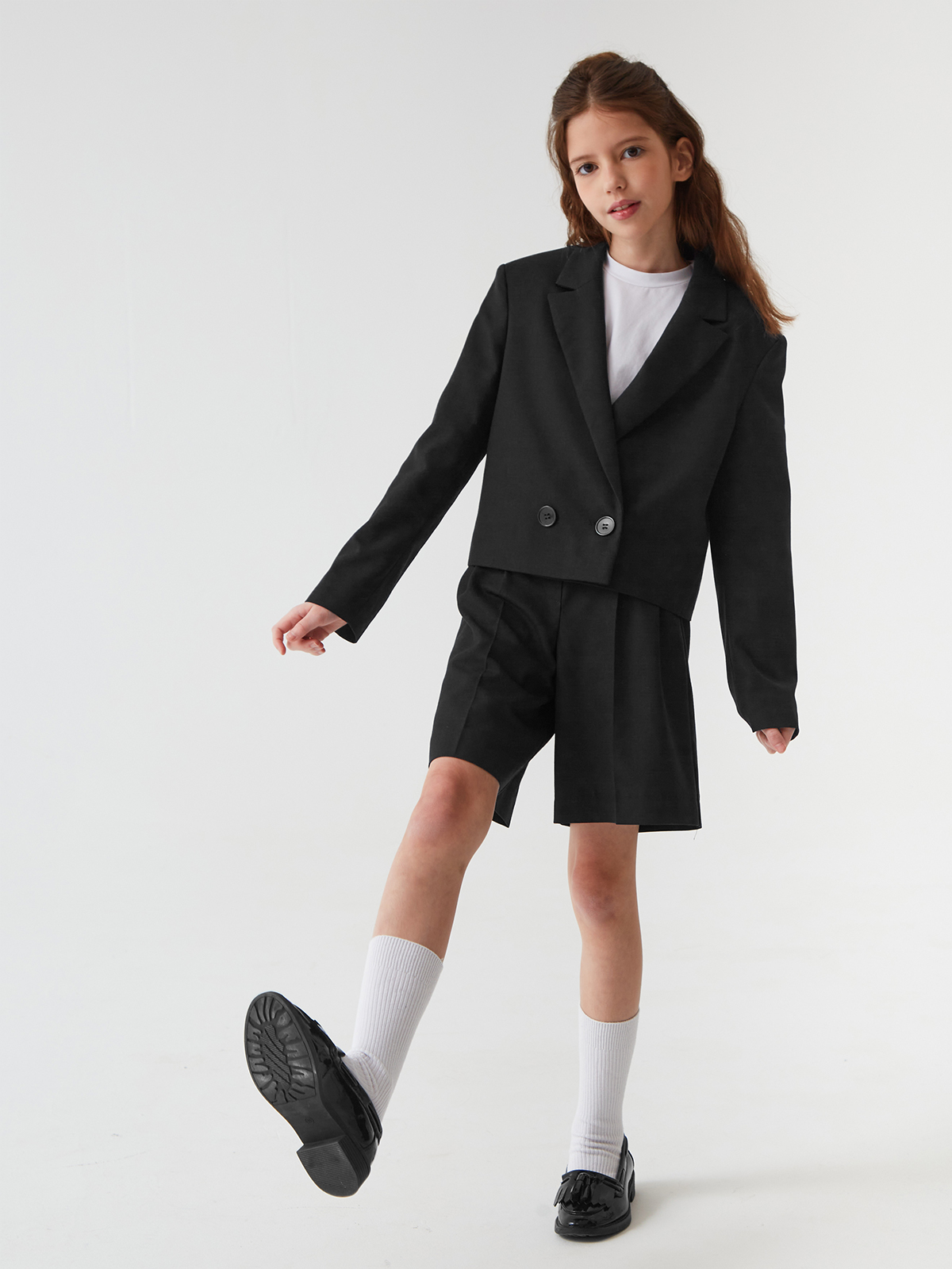 Чёрные образы с жакетом для старшеклассниц