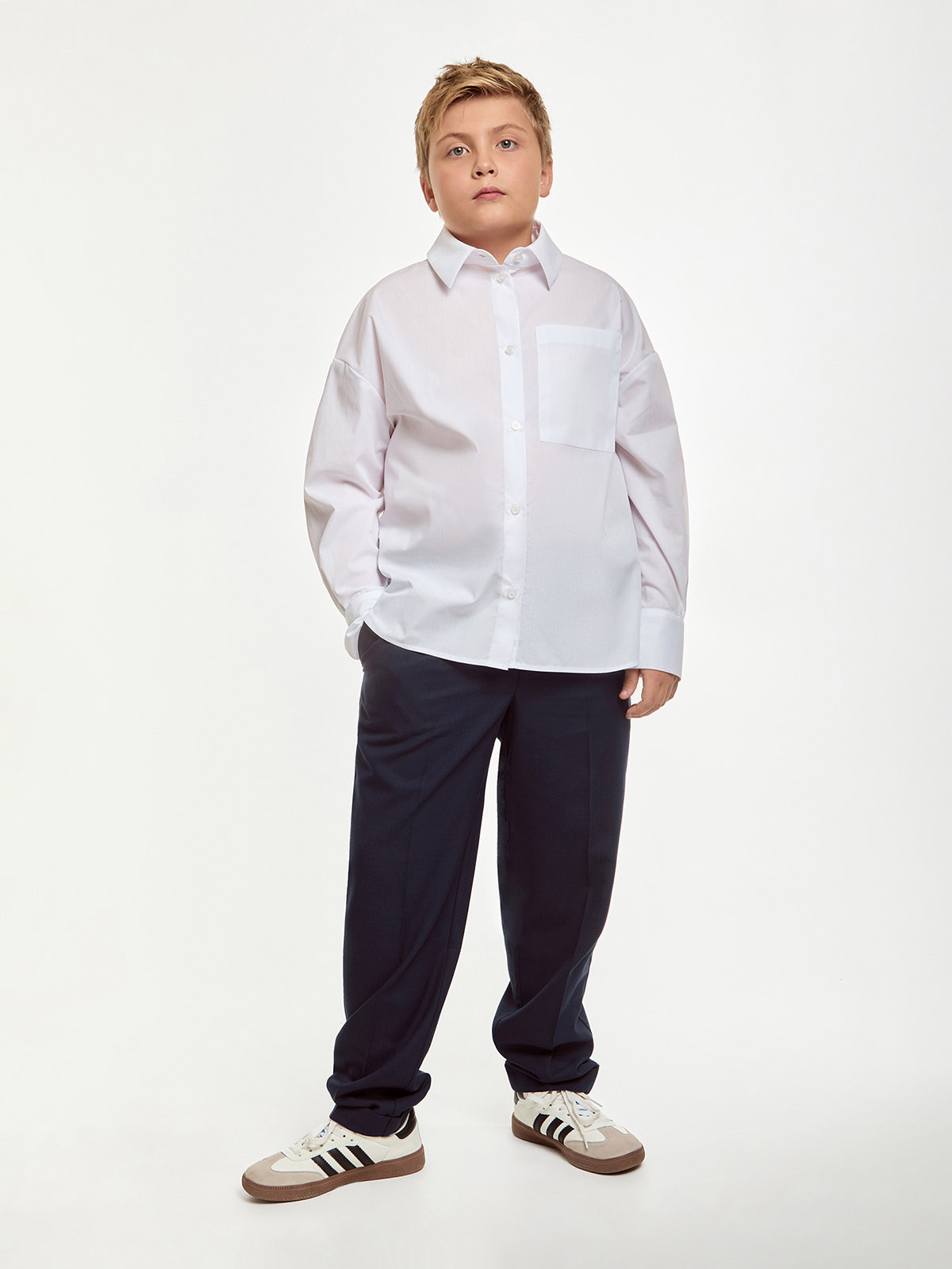 Синий образ с брюками (размер +)