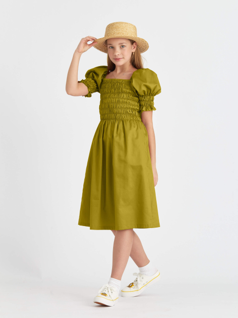42164 Платье для девочек D649.05 оливковый