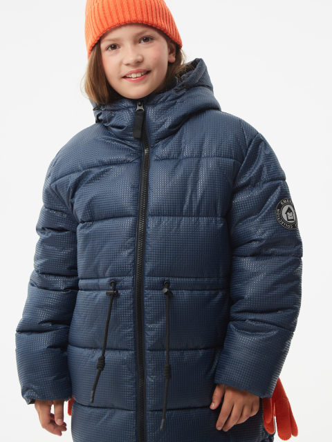 32081 Куртка (пуховик) для девочек Z134.02 темно-синий