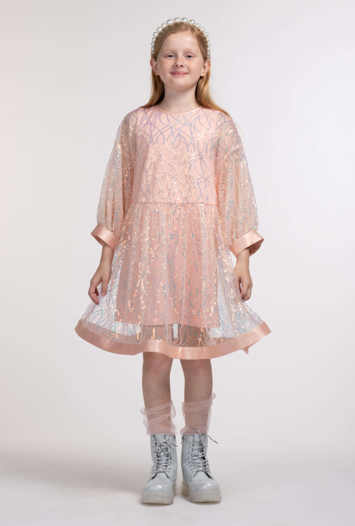 20570 Платье для девочек D150.07 персиковый