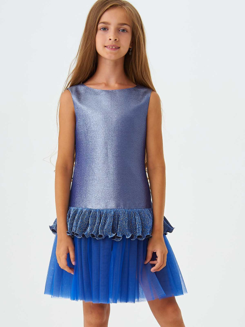 22517 Платье для девочек D616.06 синий металлик