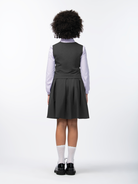 10907 Комплект для девочек (жилет,юбка) C020.03 серый