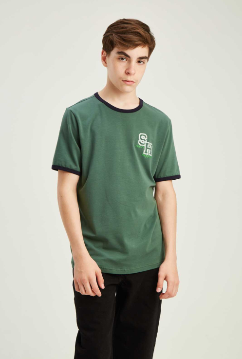 33154 Джемпер(футболка) для мальчиков T663.01 пыльно-зеленый