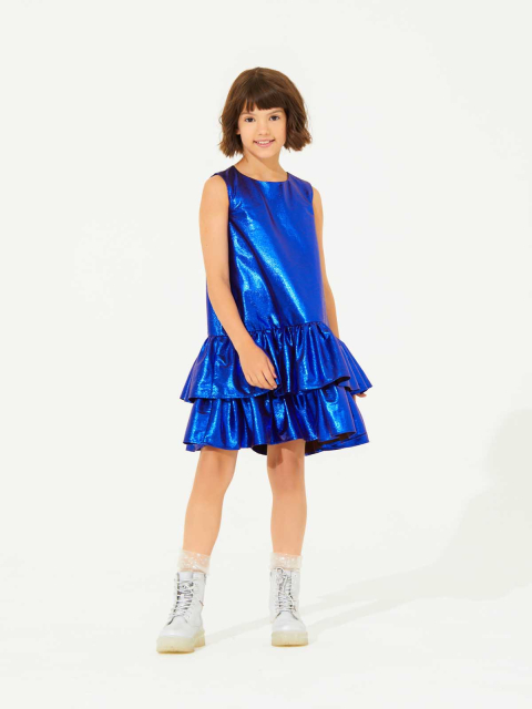 23569 Платье для девочек D964.03 синий металлик