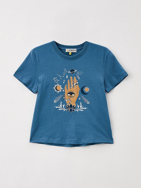 42088 Джемпер (футболка)  для девочек T088.01 морская волна