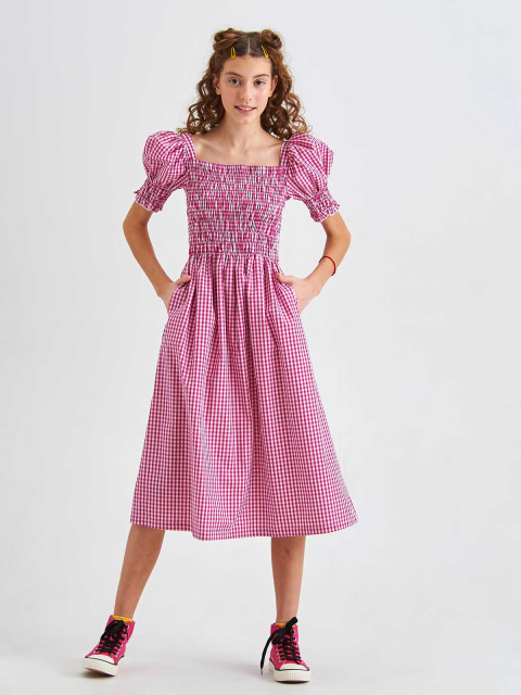 43231 Платье для девочек D649.12 розовыйклетка