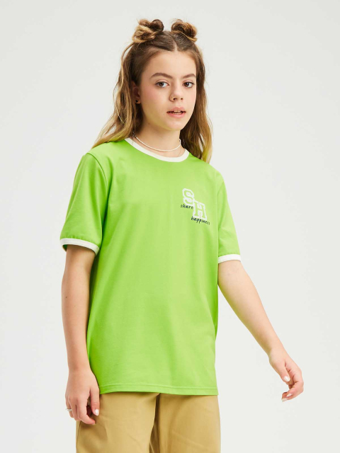 33242 Джемпер(футболка) для девочек T663.04 ярко-зеленый